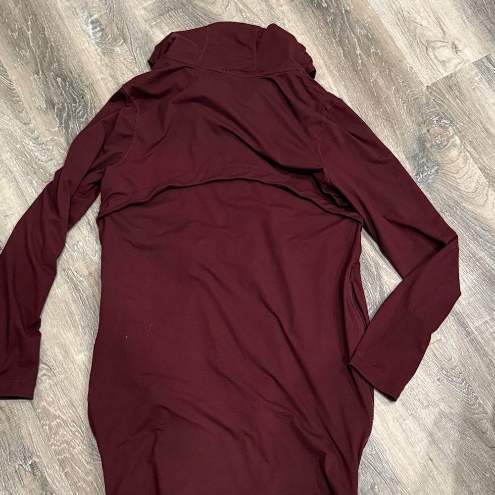 Burgundy Hooded athletic Jacket sz l - Picture 5 of 5